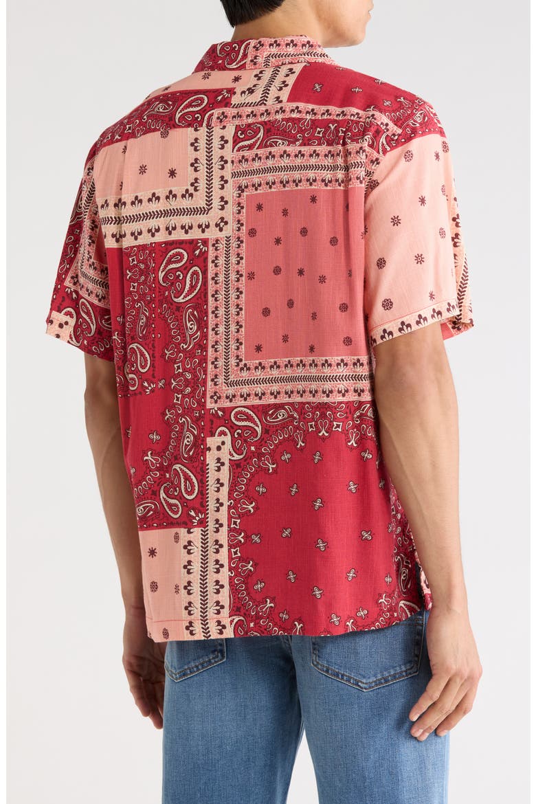 Bandana Print Camp Shirt, Alternate, color, FADED ROSE