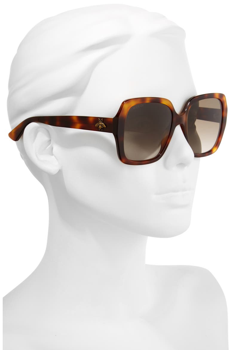 54mm Gradient Square Sunglasses, Alternate, color, HAVANA/ BROWN