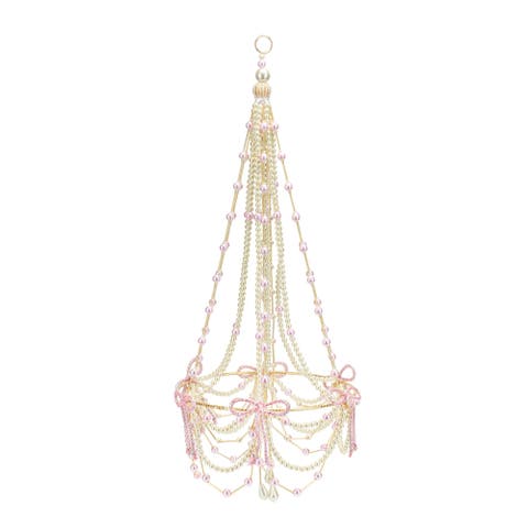 Decorative Pink Beaded Chandelier