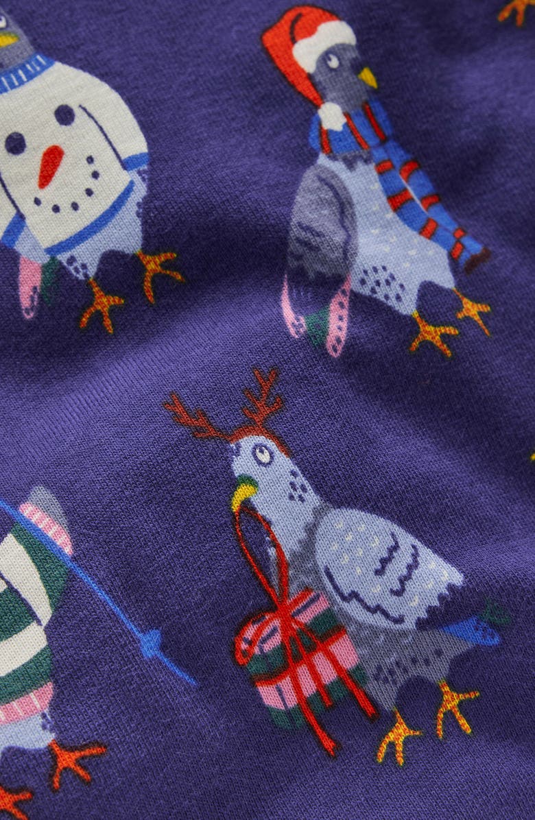 Mini Boden Kids' Pigeon Print Fitted Two-Piece Cotton Pajamas, Alternate, color, Pigeons