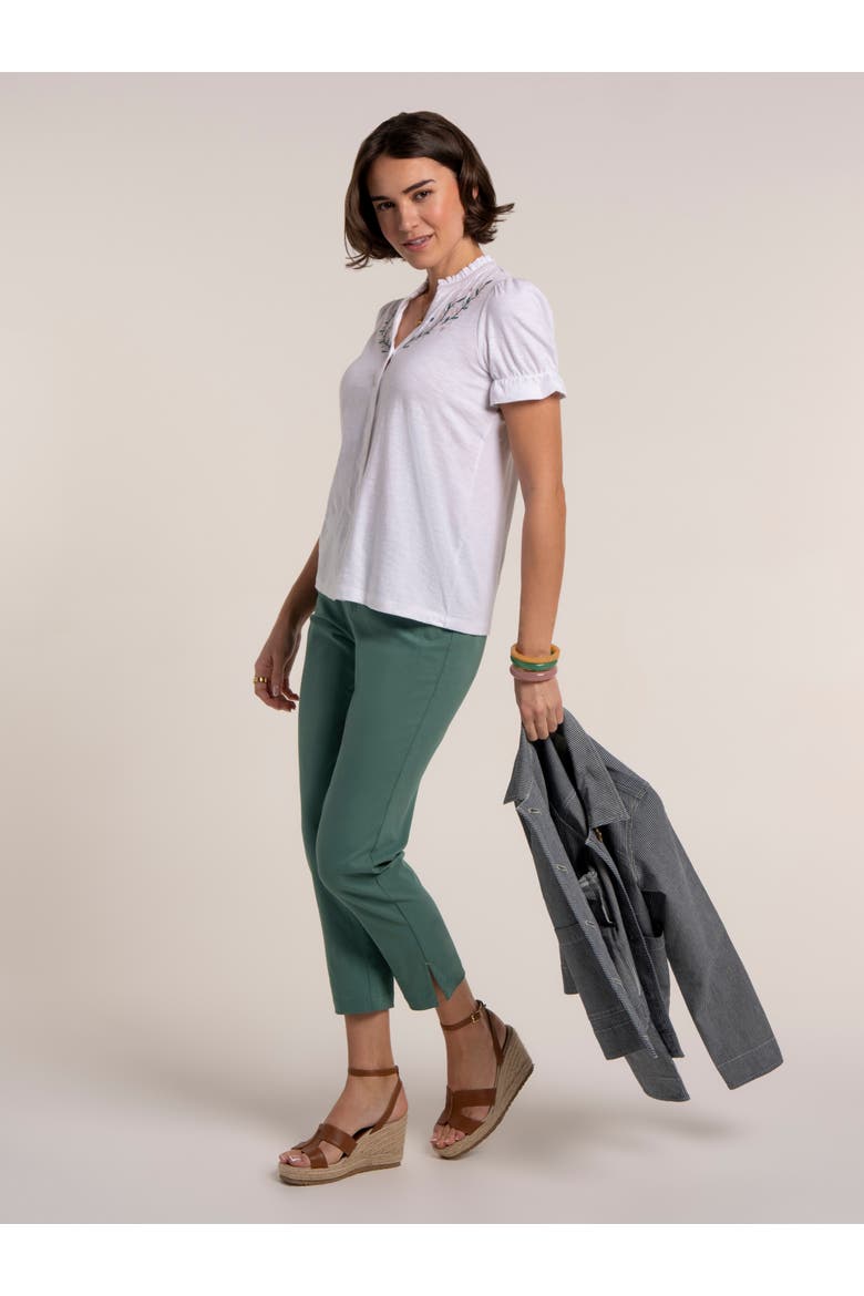 Isadora Embroidery Detail Blouse, Alternate, color, White