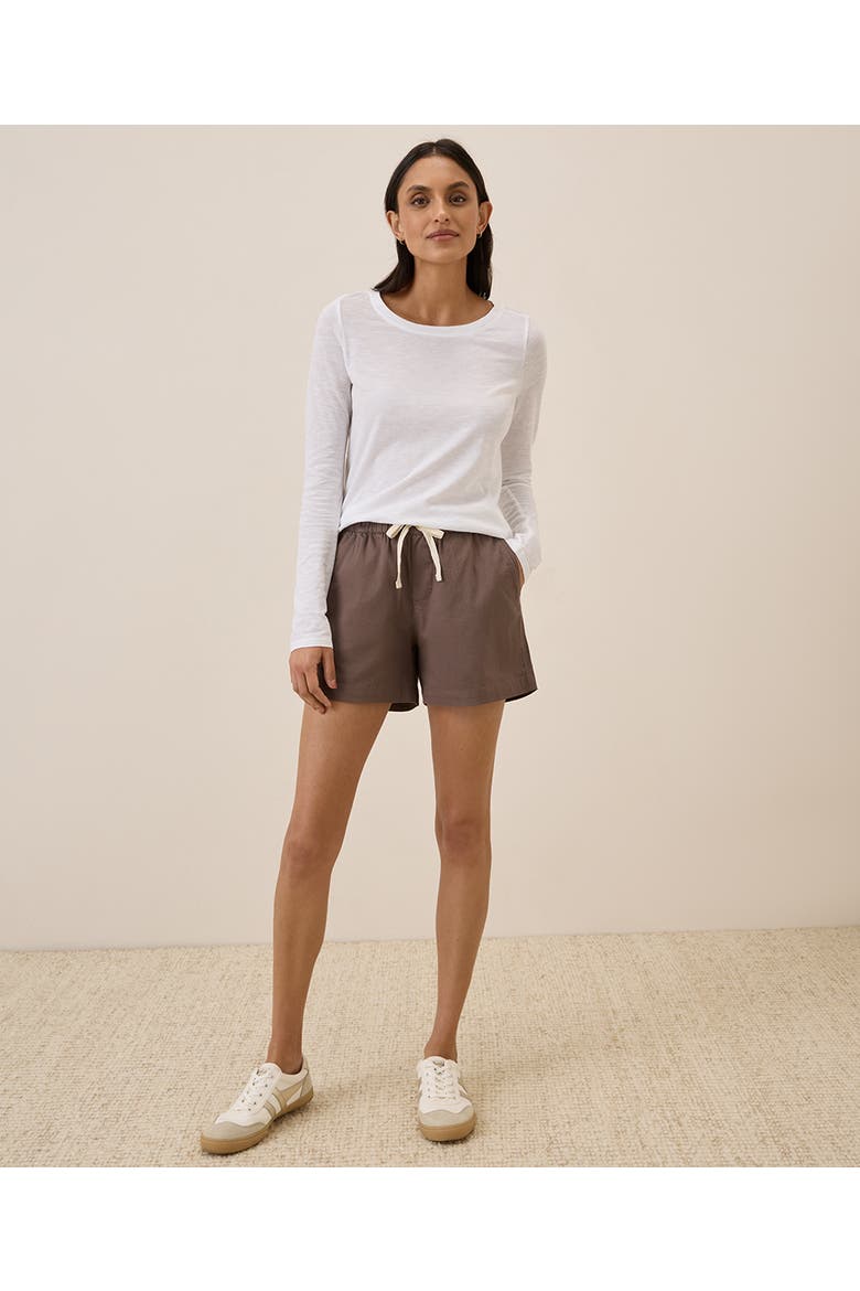 Organic Cotton Featherweight Slub Long Sleeve Tee, Alternate, color, White