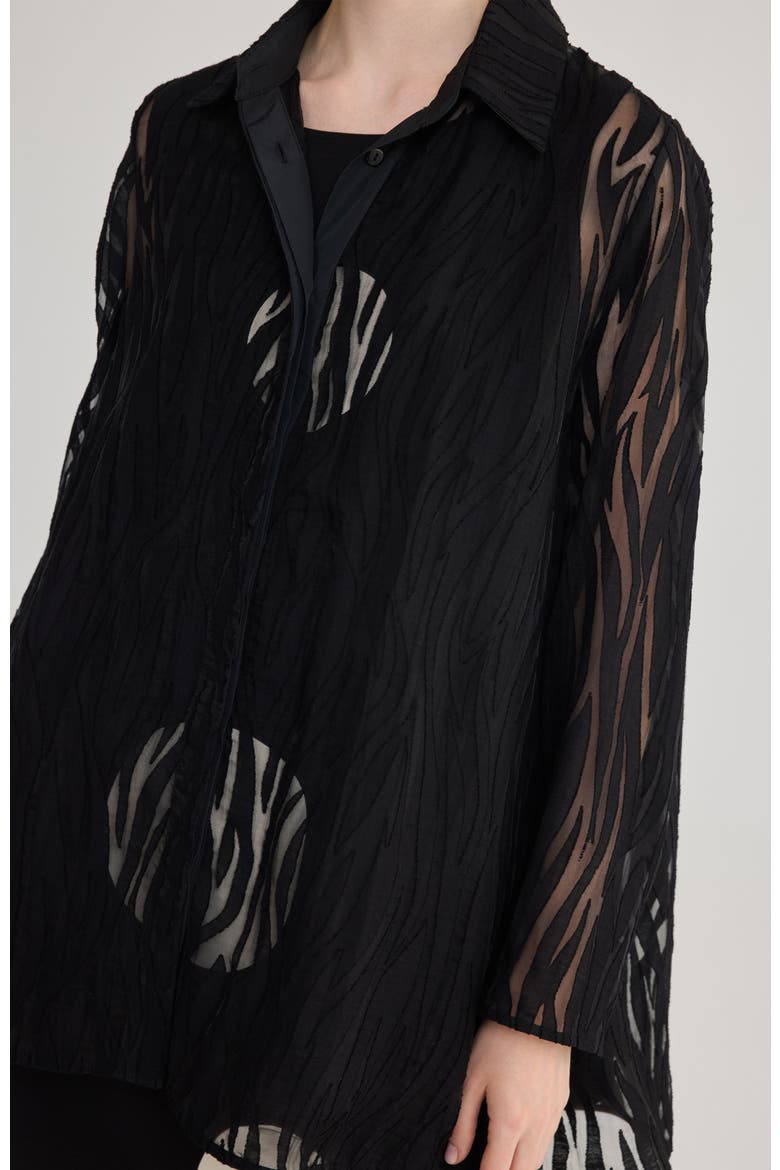 Solveig Jacquard Shirt, Alternate, color, Black