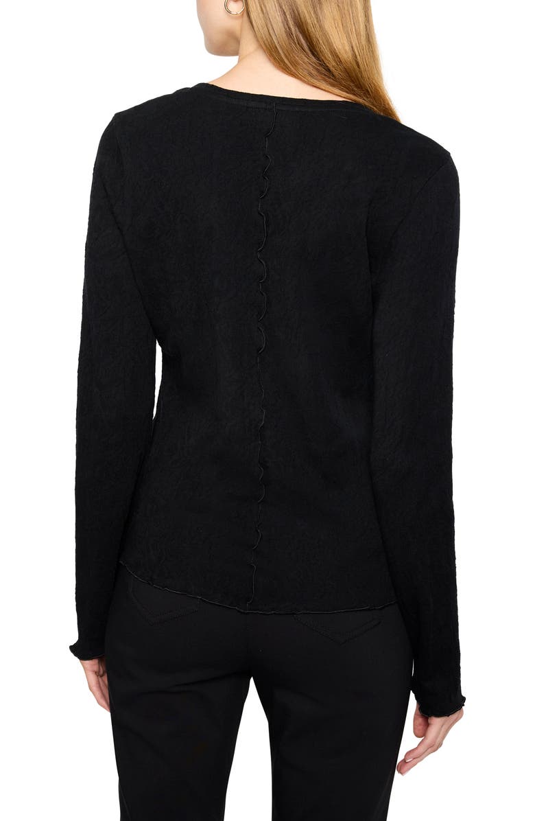 NZT by NIC+ZOE Lace Cotton V-Neck T-Shirt, Alternate, color, Black Onyx