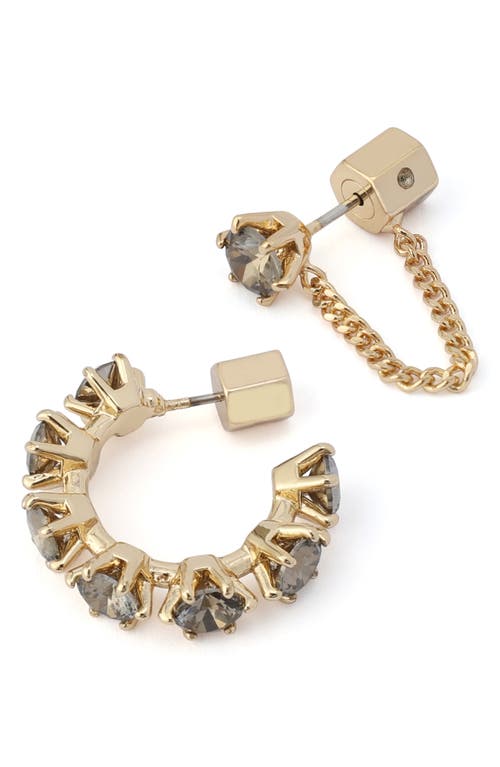 Allsaints Crystal Mismatched Hoop And Drop Earrings In Gold