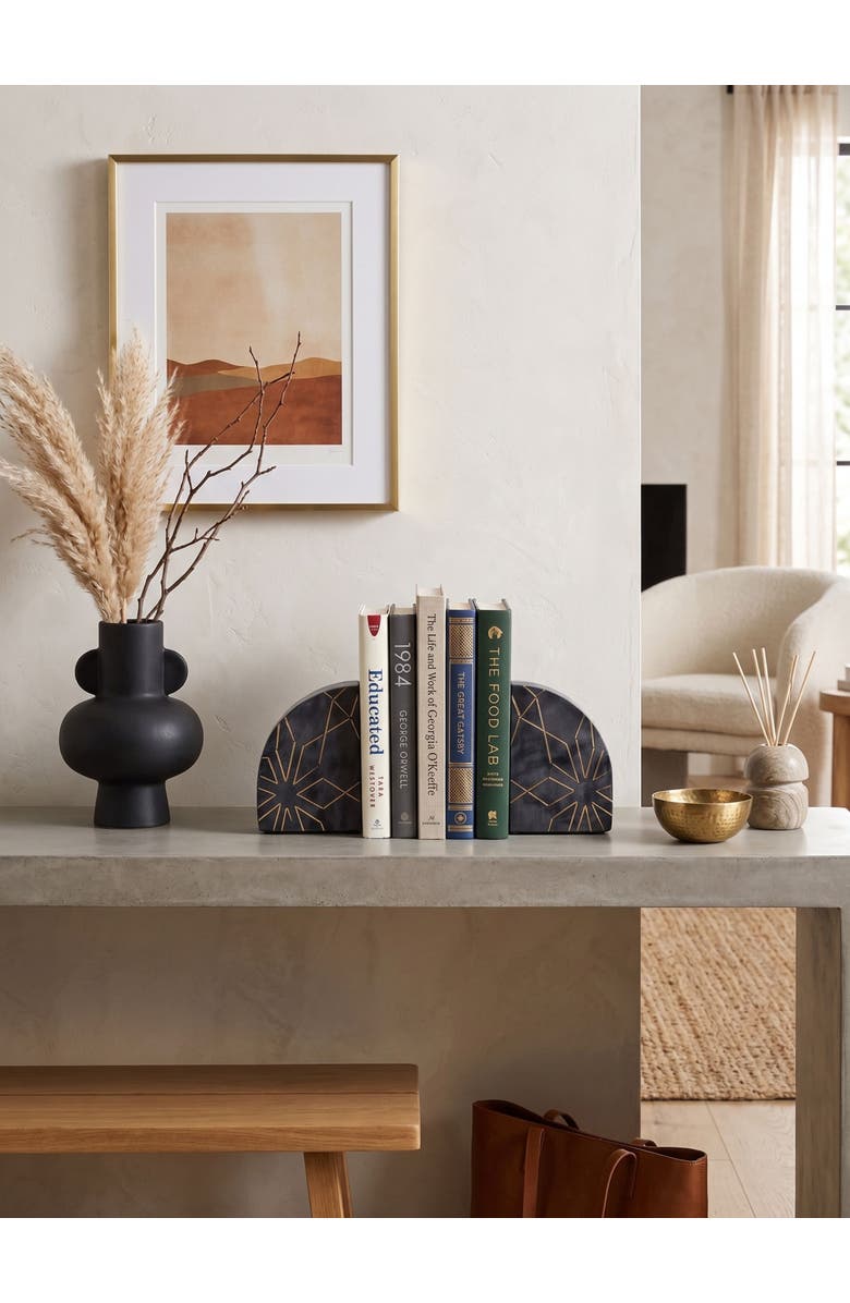 GAURI KOHLI Enchant Marble Bookends, Alternate, color, Black