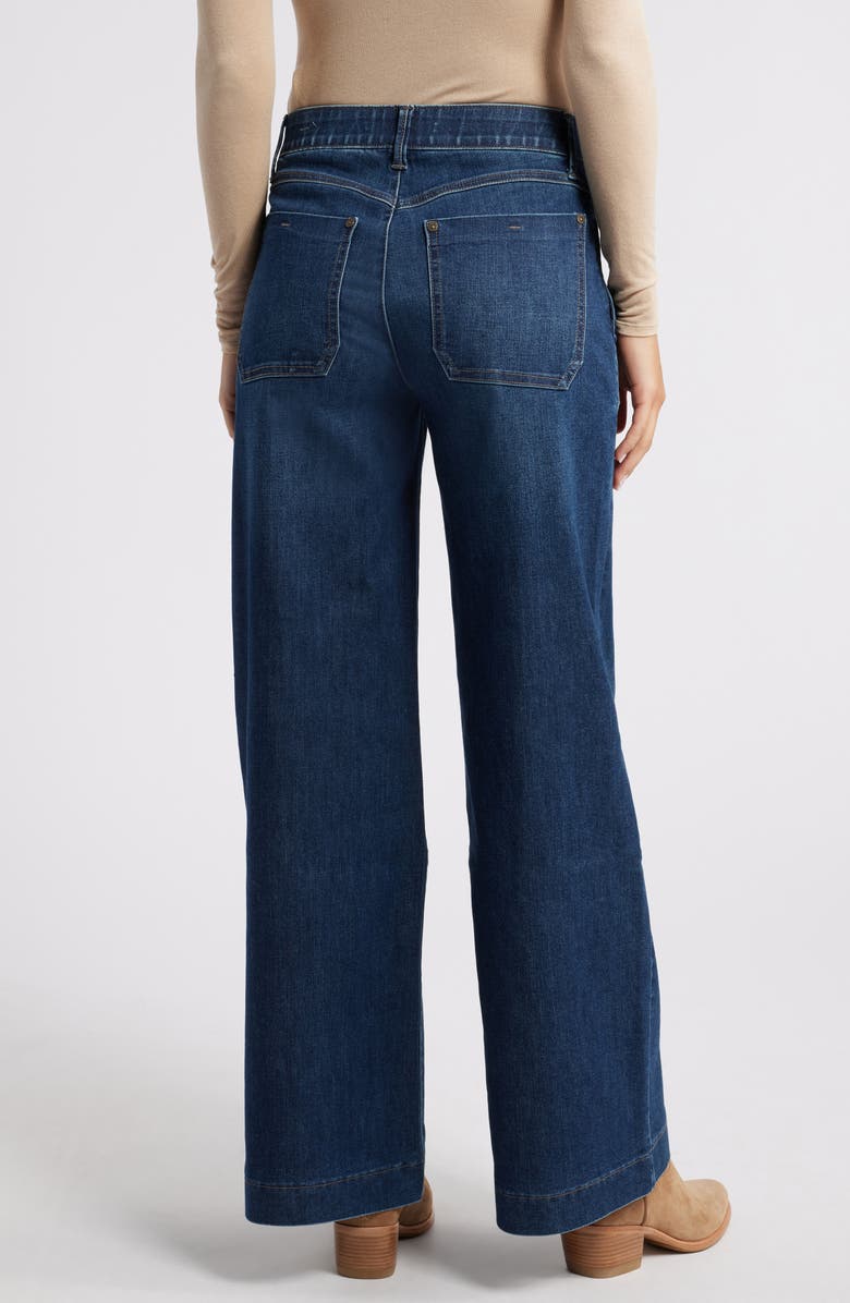 Wit & Wisdom 'Ab'Solution V-Pocket High Waist Wide Leg Jeans, Alternate, color, Indigo