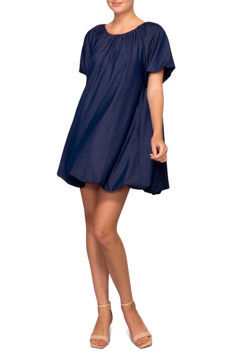 Short Sleeve Bubble Hem Minidress