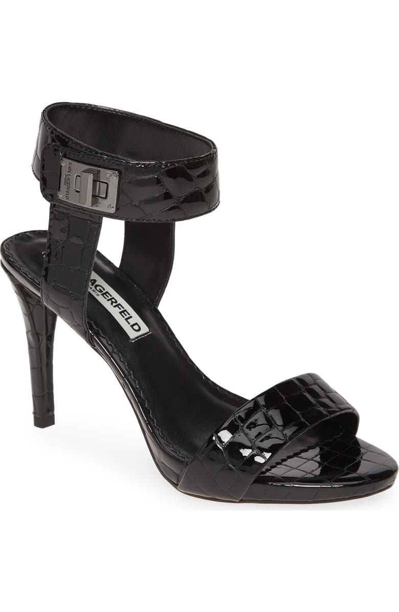 KARL LAGERFELD PARIS Olivia Ankle Strap Sandal, Main, color,