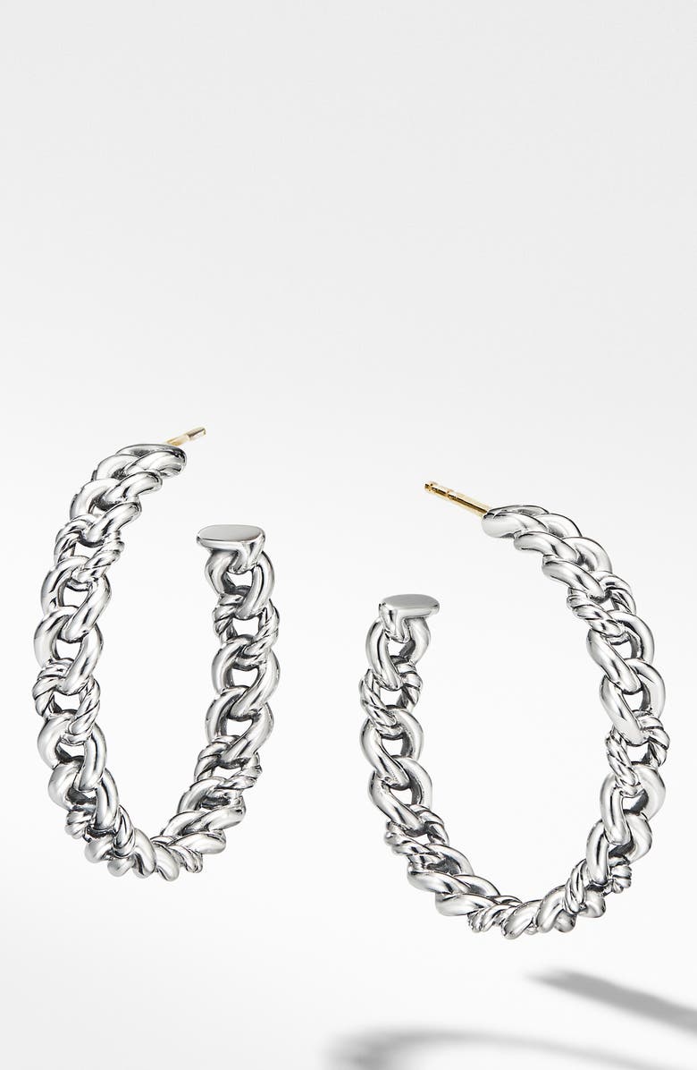David Yurman Belmont Chain Hoop Earrings, Main, color, 