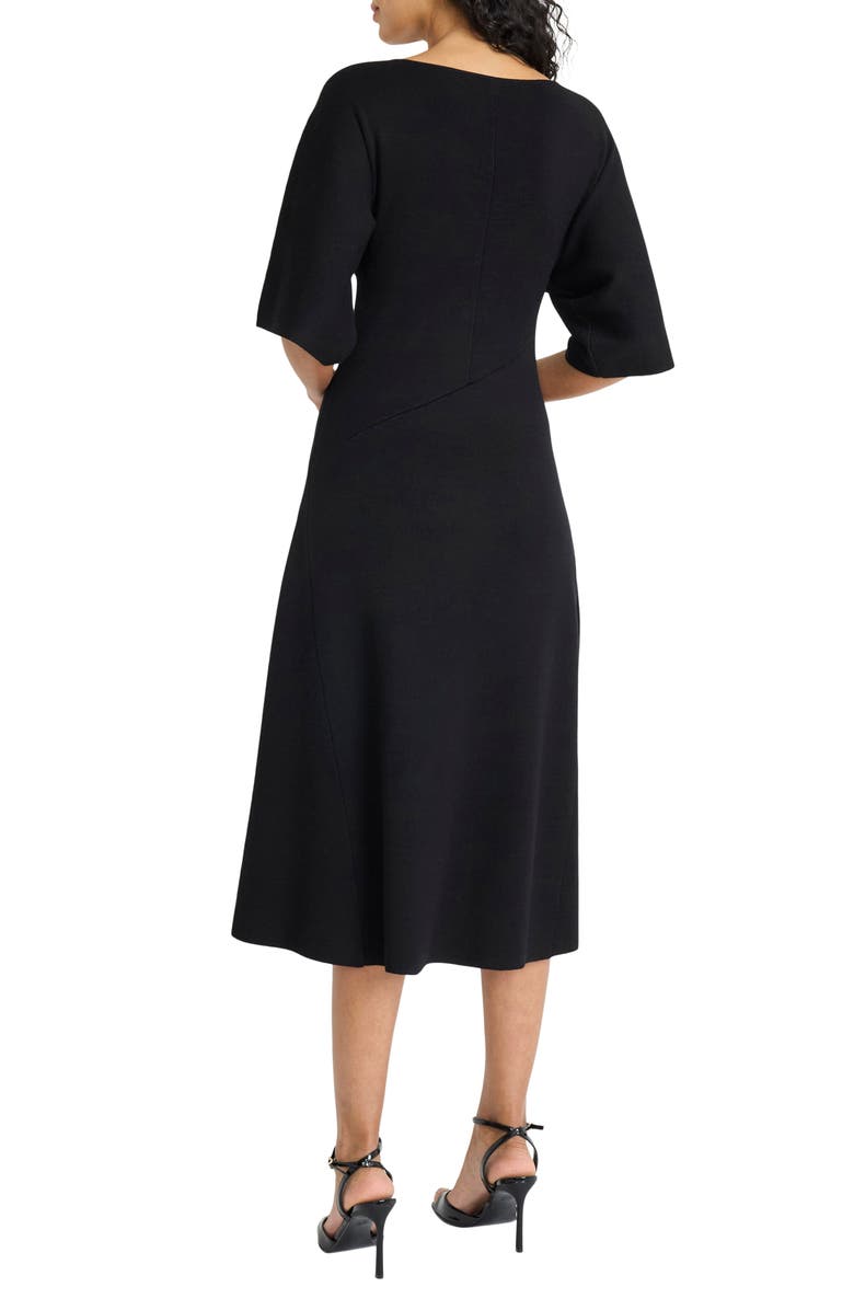 Maggy London Dolman Sleeve A-Line Midi Dress, Alternate, color, Black