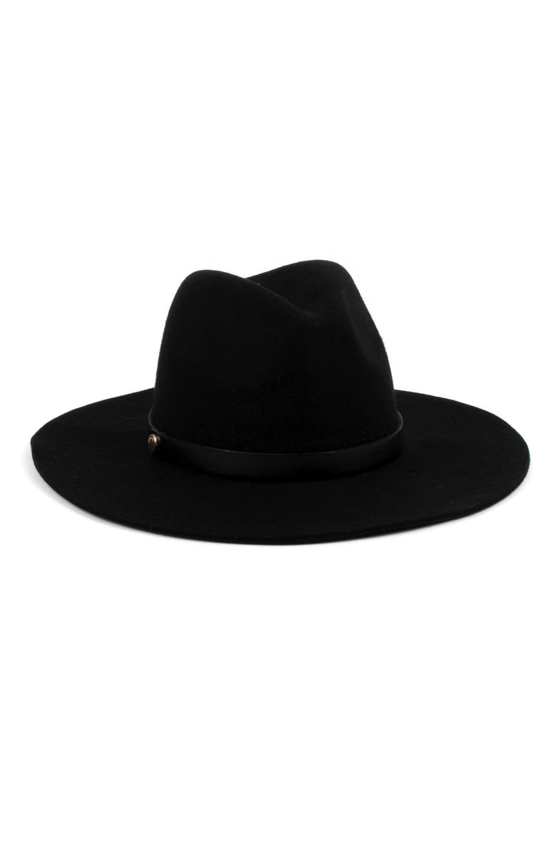 AllSaints Long Brim Fedora Hat, Alternate, color, 