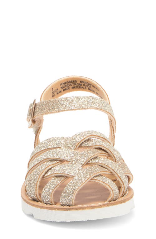 Harper Canyon Kids' Rowyn Glitter Fisherman Sandal In Neutral