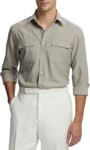 Ralph Lauren Purple Label Wool Twill Button-Up Shirt