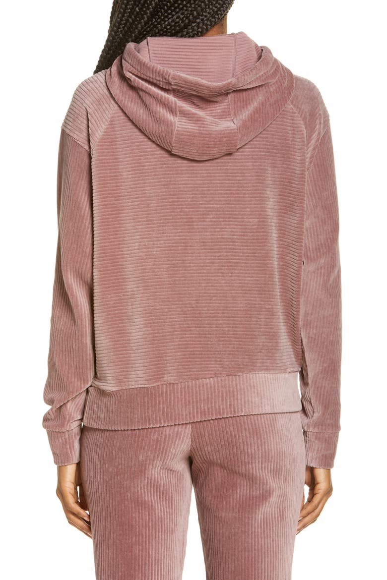 Plush Corduroy Hoodie, Alternate, color, PURPLE TAUPE