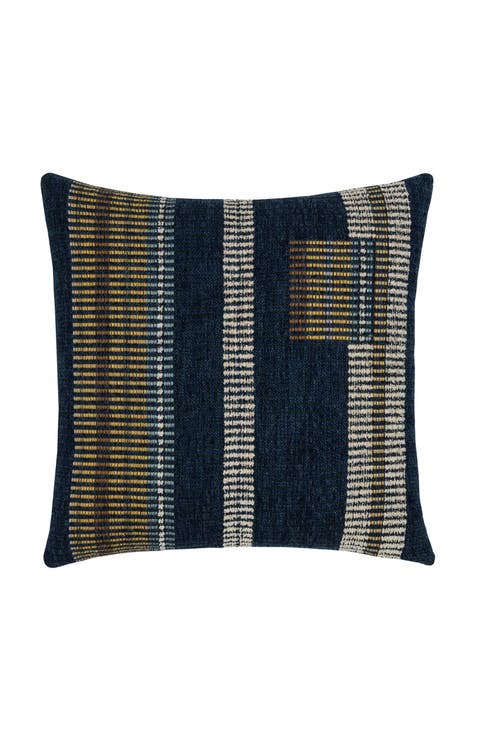 Voyage Indigo textured with chenille Indoor & Outdoor Woven Accent Pillow