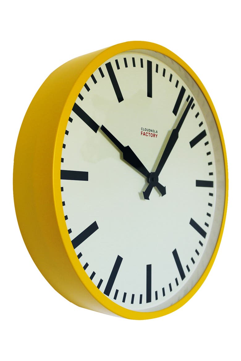 Factory Wall Station Clock, Alternate, color, YELLOW