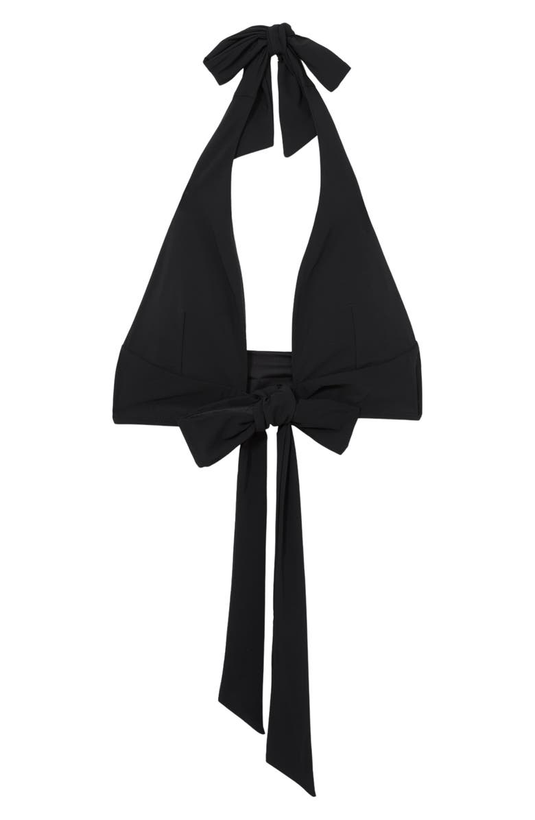 Reiss Helena Wraparound Bikini Top, Alternate, color, Black