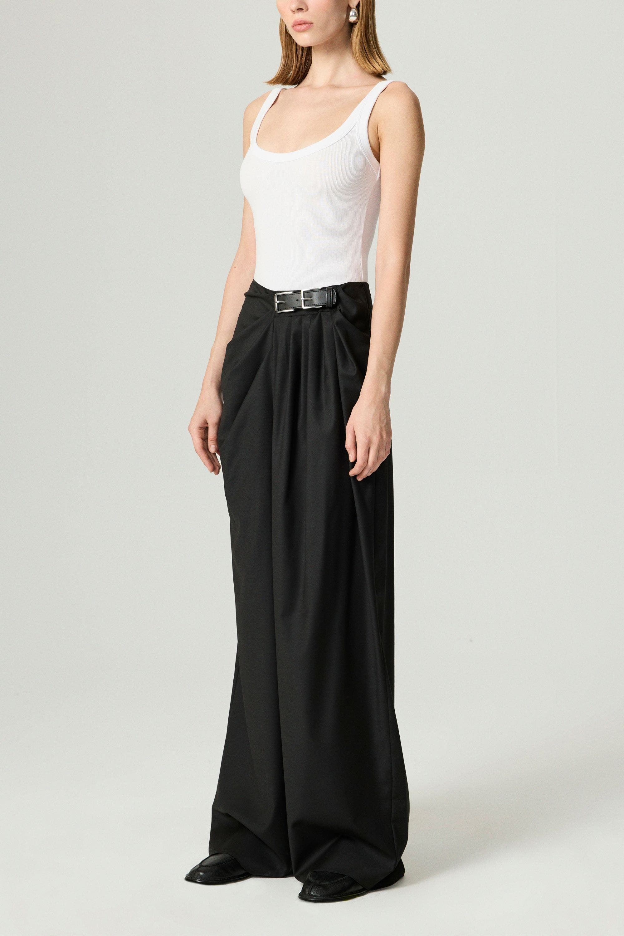 Double-Buckle High-Waist Pants - image 2