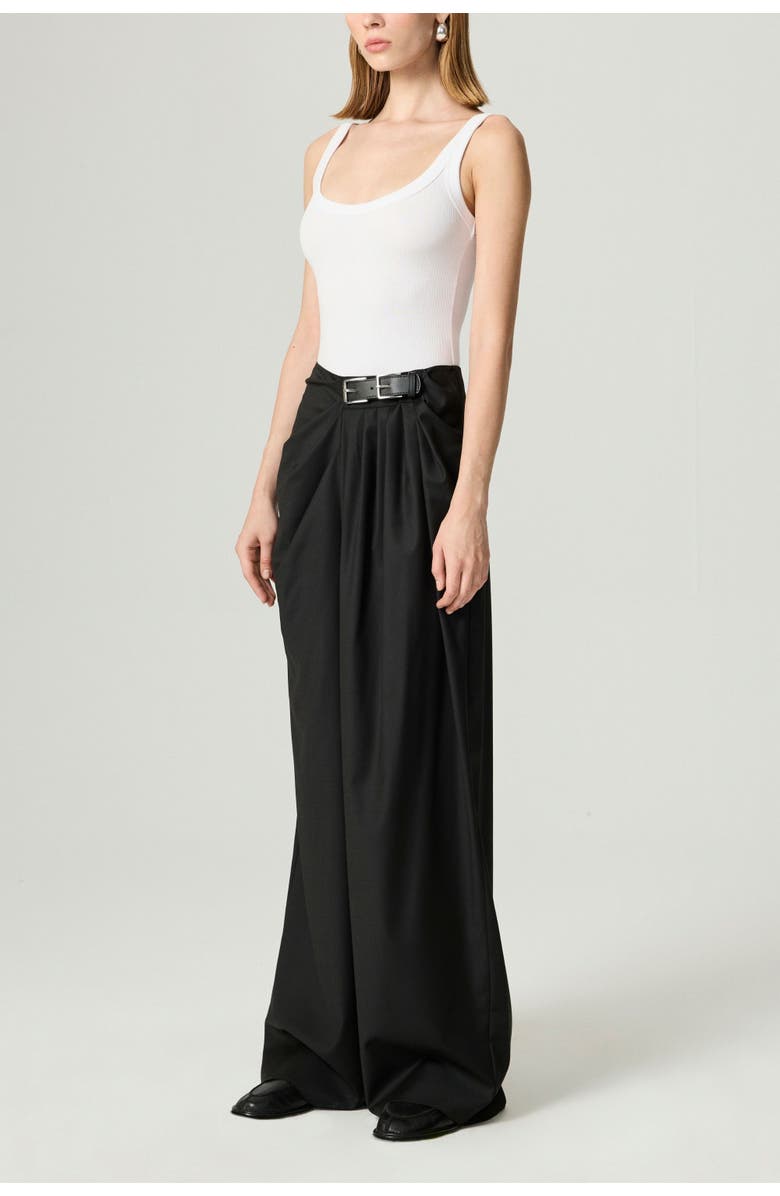 Nocturne Double-Buckle High-Waist Pants, Alternate, color, Black