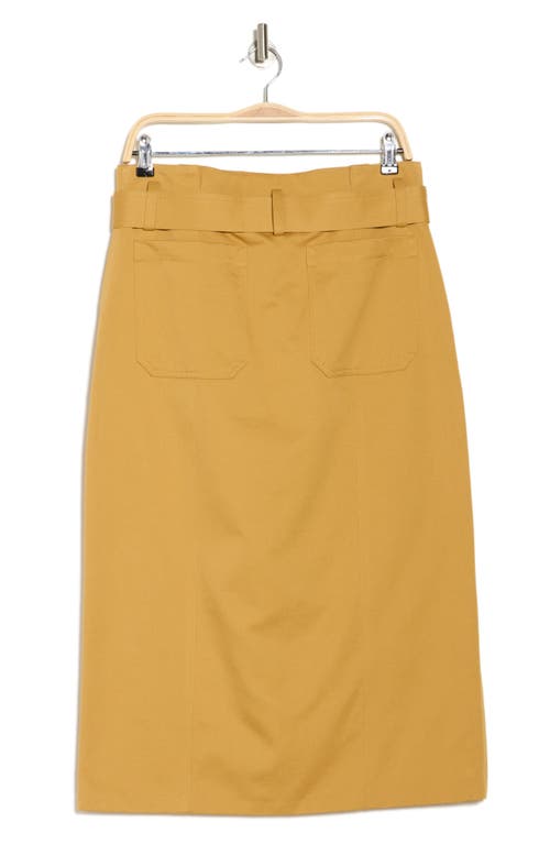 A.l.c . Maia Belted Cotton Midi Skirt In Aged Bronze
