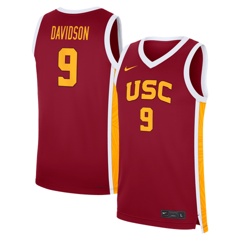 Men's Nike Jazzy Davidson Cardinal USC Trojans Road Replica Basketball Jersey