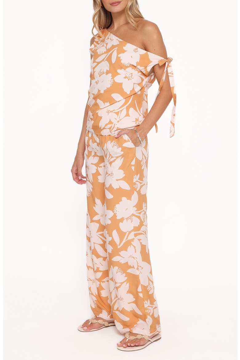 Flynn Floral One-Shoulder Top & Pants Set, Alternate, color, YELLOW FLORAL