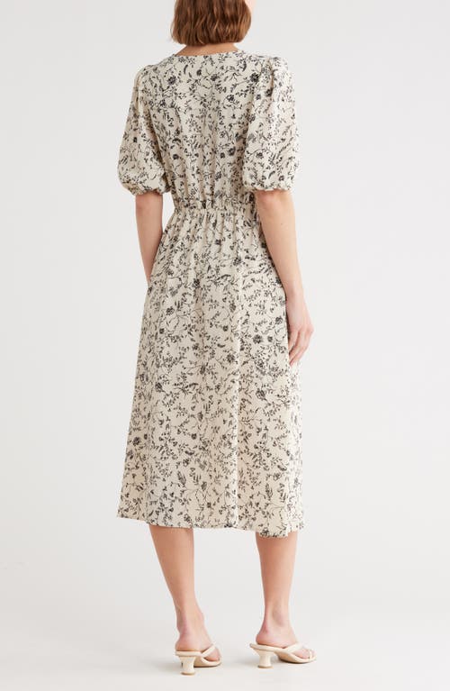 Melrose And Market Ruffle Yoke Midi Dress In Neutral