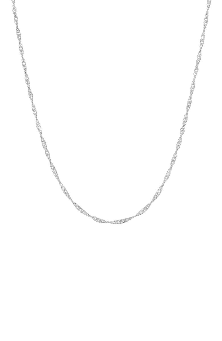 FZN Sterling Silver Adjustable Singapore Chain Necklace, Main, color, Silver