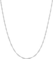 FZN Sterling Silver Adjustable Singapore Chain Necklace