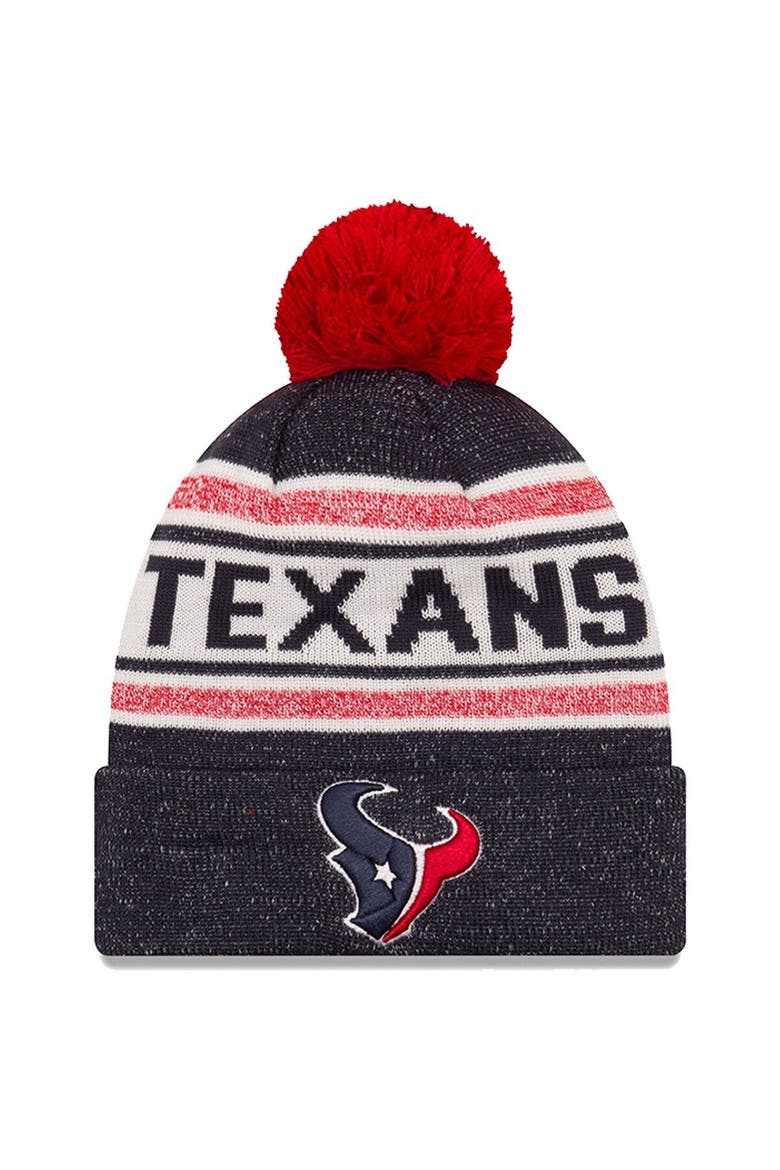 Men's New Era Navy Houston Texans Toasty Cover Cuffed Knit Hat with Pom, Main, color, Navy