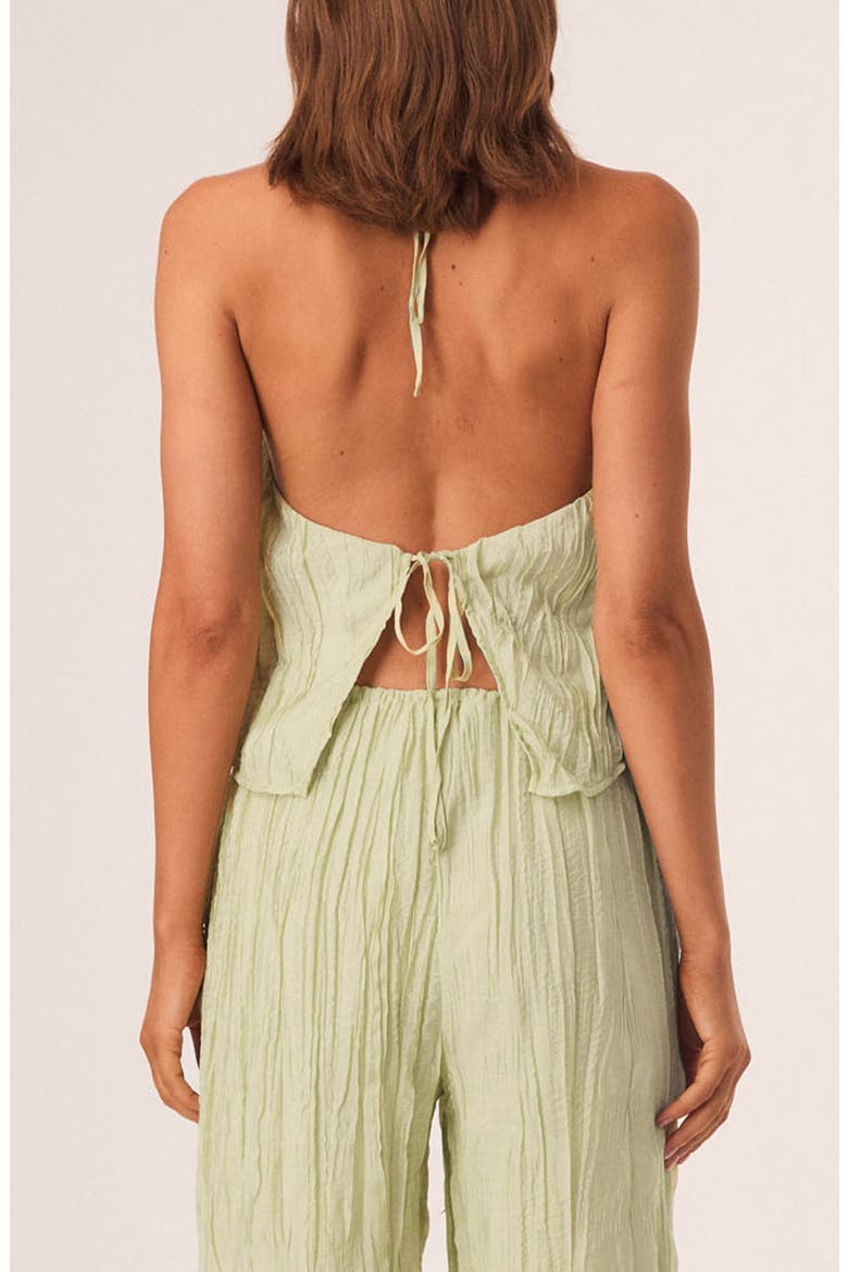 Brandi Crinkle Halter Top, Alternate, color, MATCHA