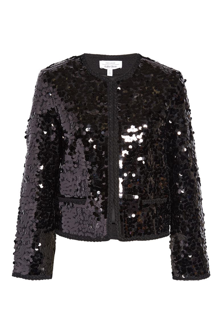 Sequin Party Jacket, Main, color, BLACK SEQUINS