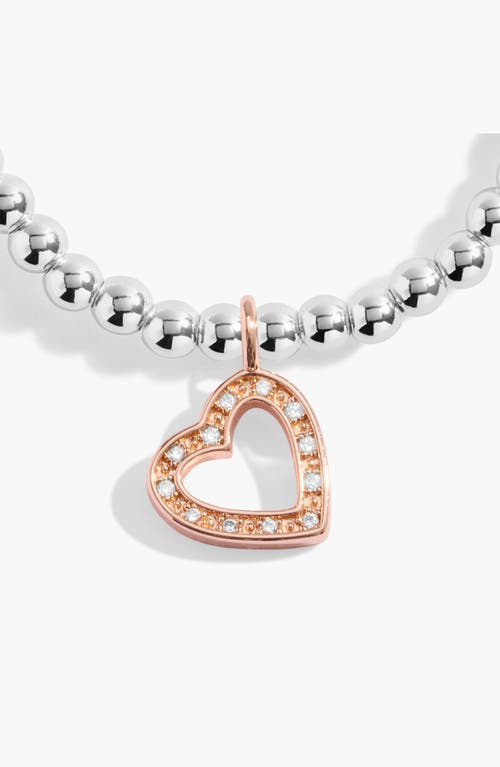 A Littles & Co. A Littles & Co A Little 'happy Birthday Beautiful' Bracelet In Silver And Rose Gold-tone Plating In Silver