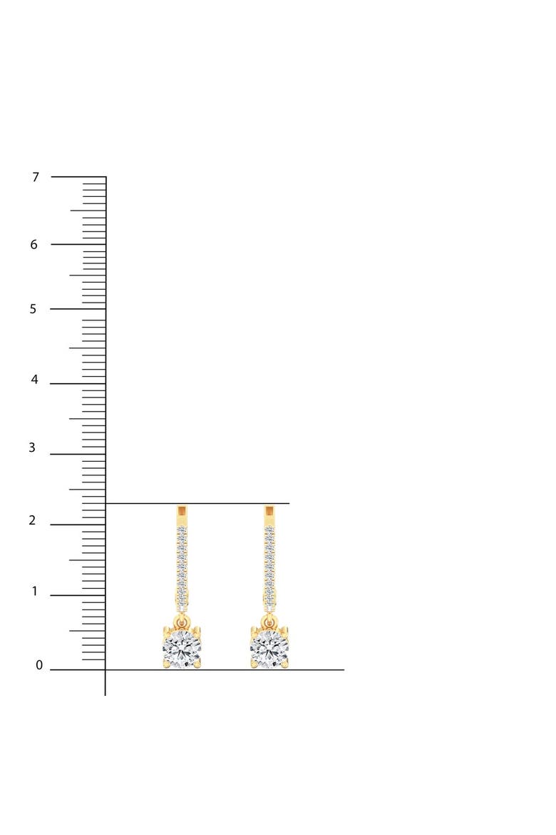 Round Droplet Hoop Lab Diamond in 14K Gold, Alternate, color, Yellow Gold
