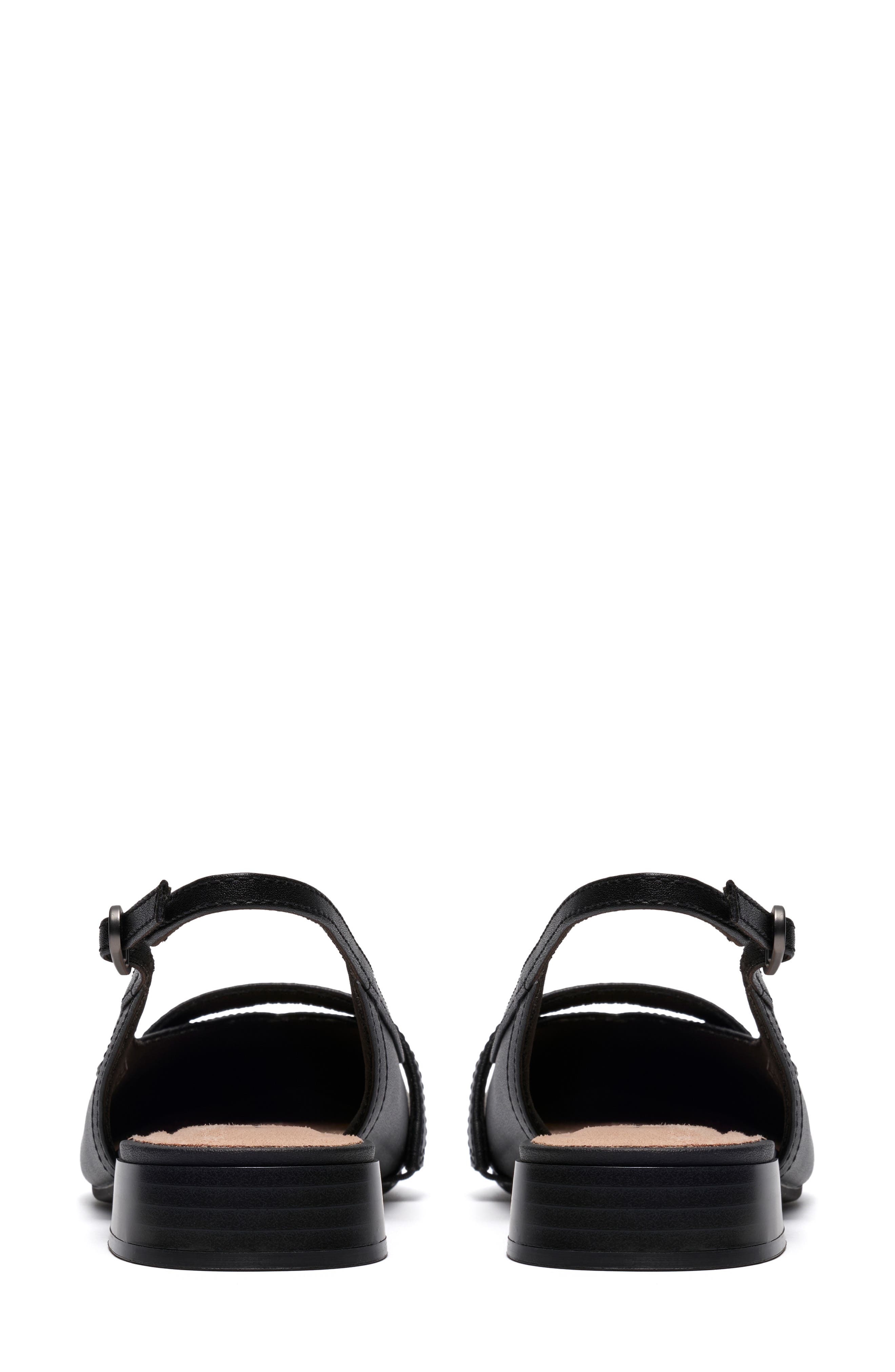 Clarks<sup>®</sup> Natalyn Pointed Toe Slingback Flat, Alternate, color, Black Leather