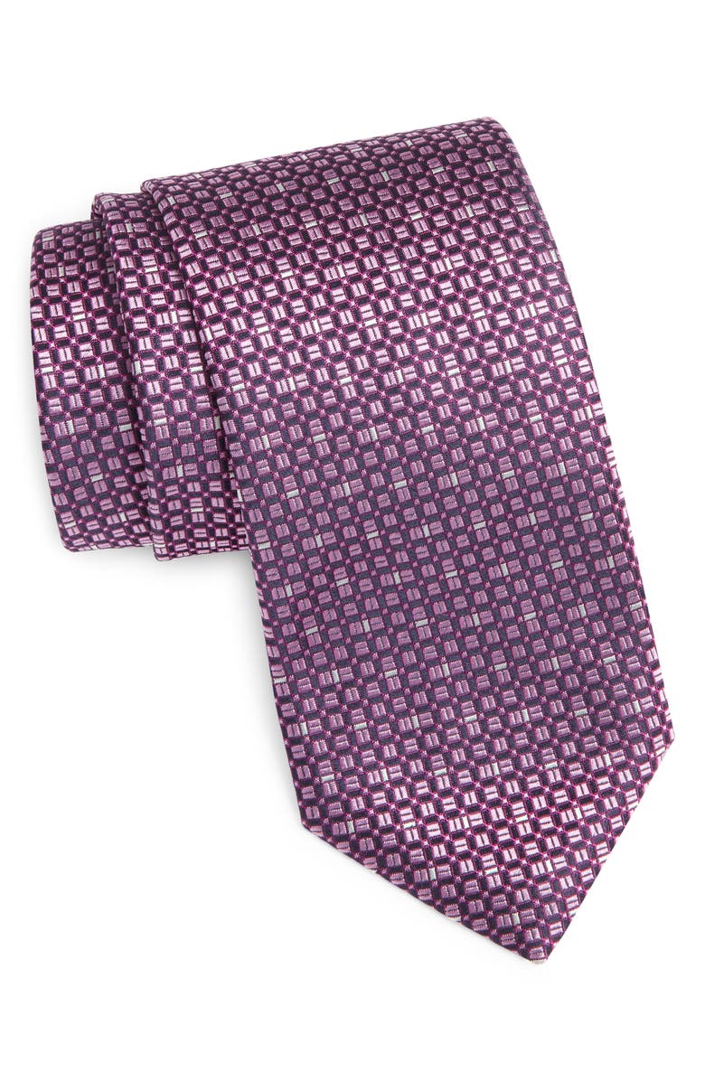 Canali Geometric Pattern Silk Tie, Main, color,