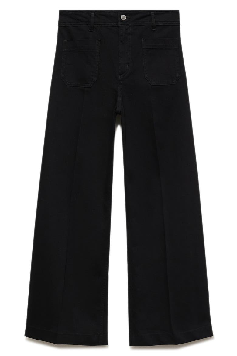 Jessie Patch Pocket Wide Leg Jeans, Alternate, color, BLACK DENIM