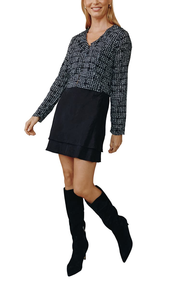 Layered Miniskirt, Alternate, color, BLACK
