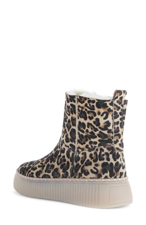 Gabor Genuine Shearling Platform Boot In Animal Print
