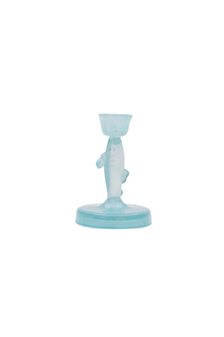 Fish Glass Coastal Novelty Candle Holders Set of 2, Alternate, color, Blue