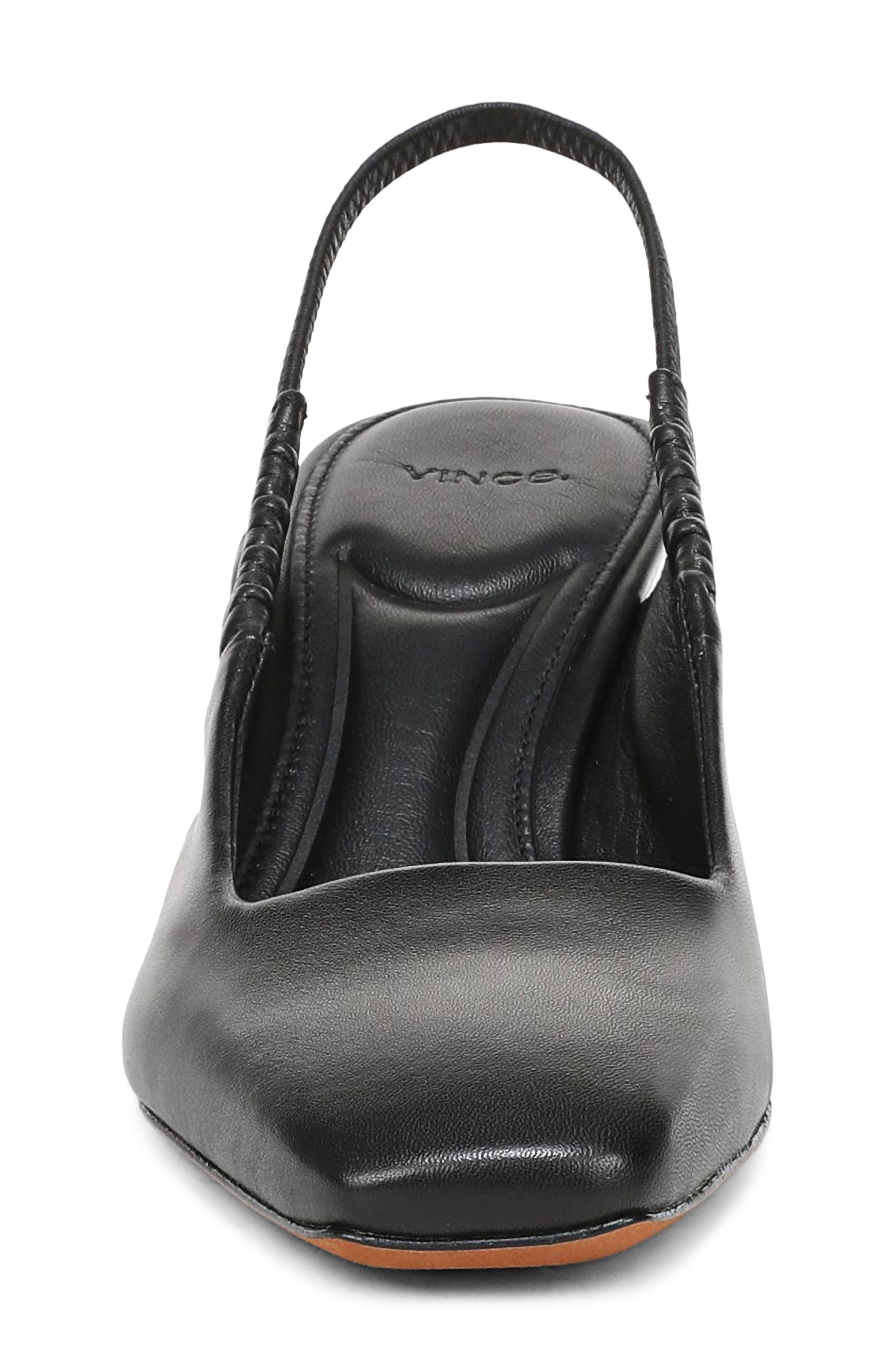 Ven Leather Slingback Pump, Alternate, color, BLACK
