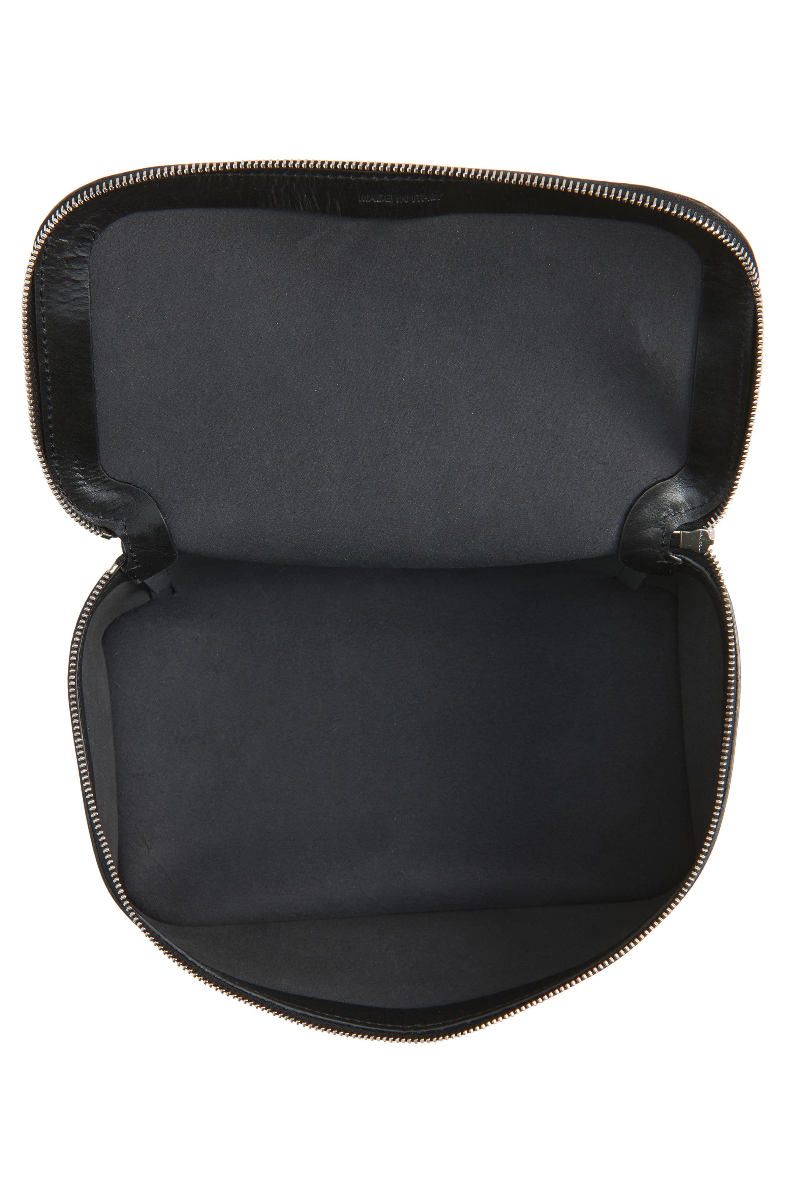 Rick Owens Medium Calfskin Leather Toiletries Bag, Alternate, color, Black