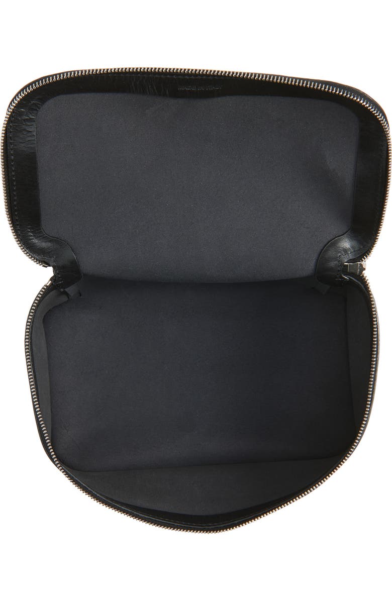 Rick Owens Medium Calfskin Leather Toiletries Bag, Alternate, color, Black