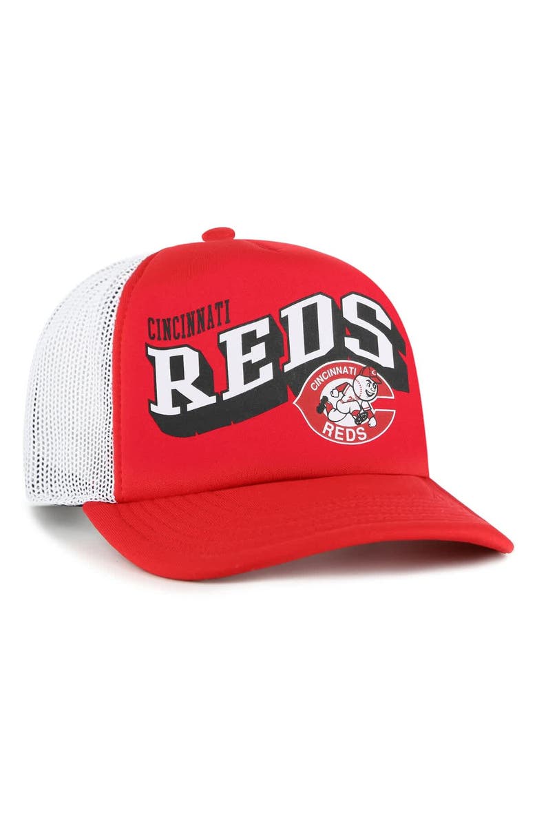 '47 Men's '47 Red Cincinnati Reds Meander Foam Trucker Snapback Hat, Alternate, color, Red