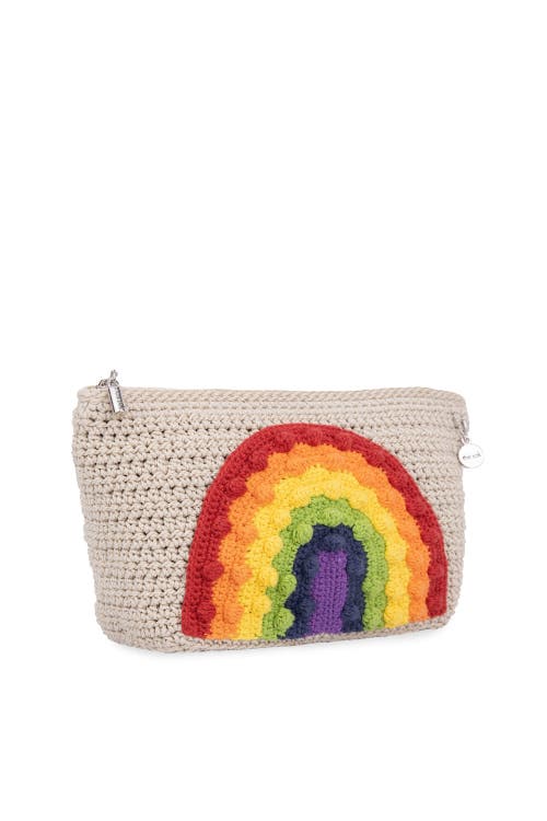 The Sak Essential Medium Pouch In Rainbow Ecru