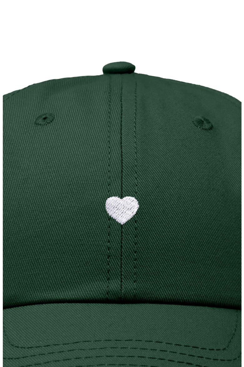 Lil Heart Dad Cap, Alternate, color, Dark Green