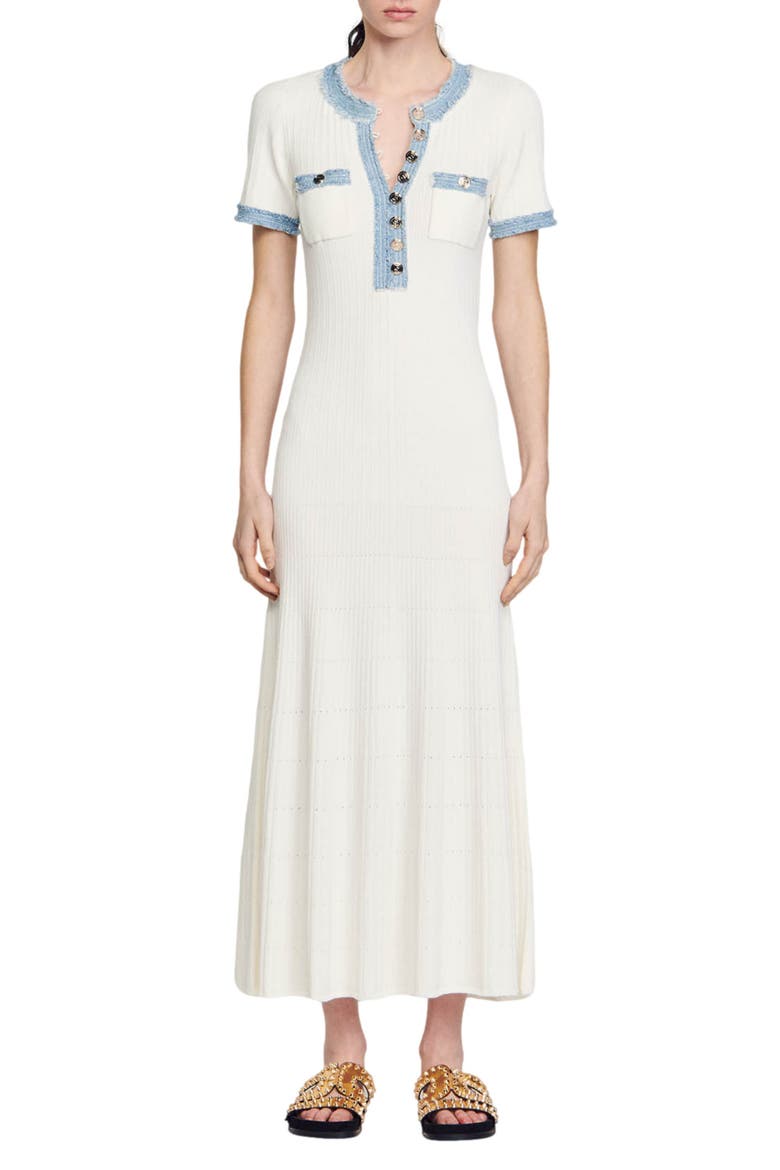 white short sleeve sweater dress IVORY MOCK NECK SHORT SLEEVE SWEATER DRESS WITH POCKET Final Sale