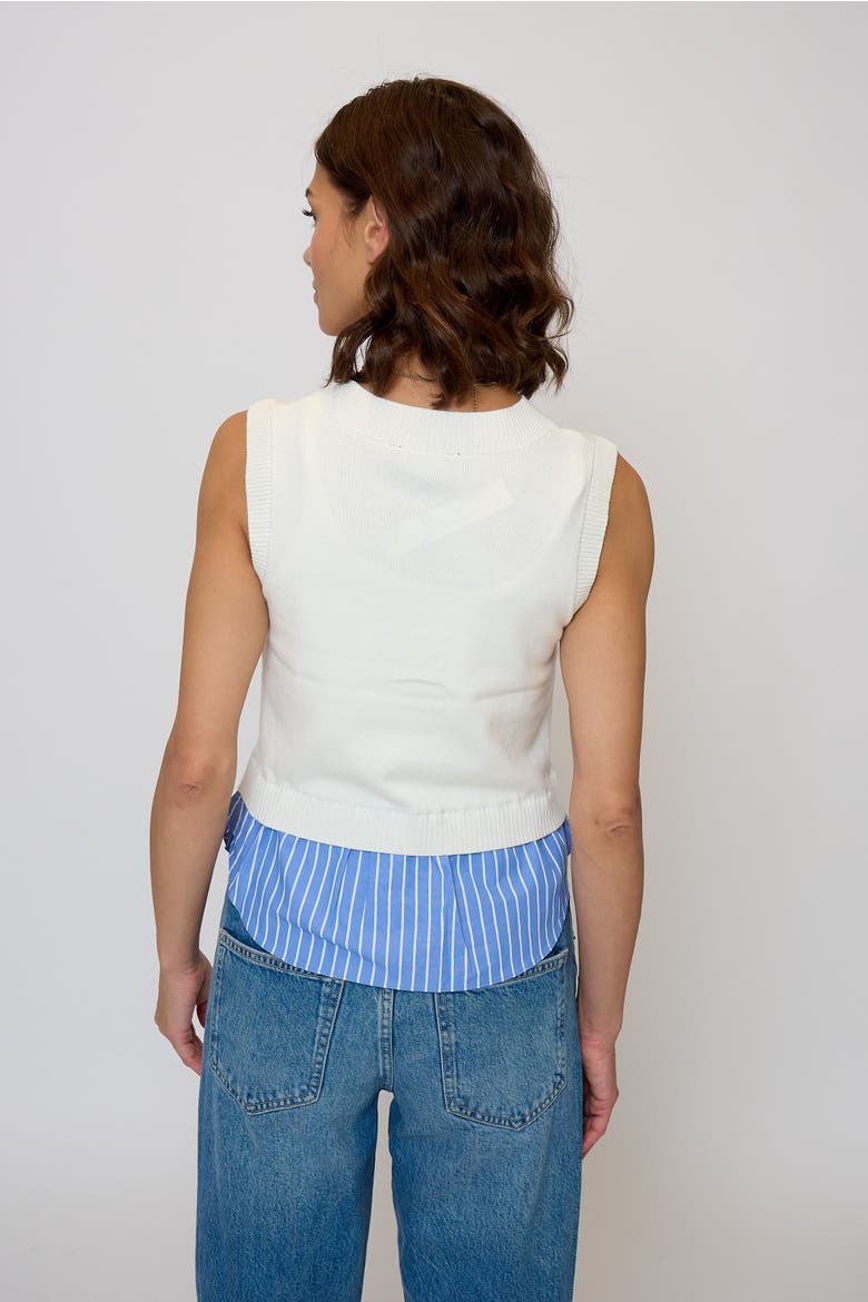 Kira Twofer Button Up Tank, Alternate, color, Blue Stripe