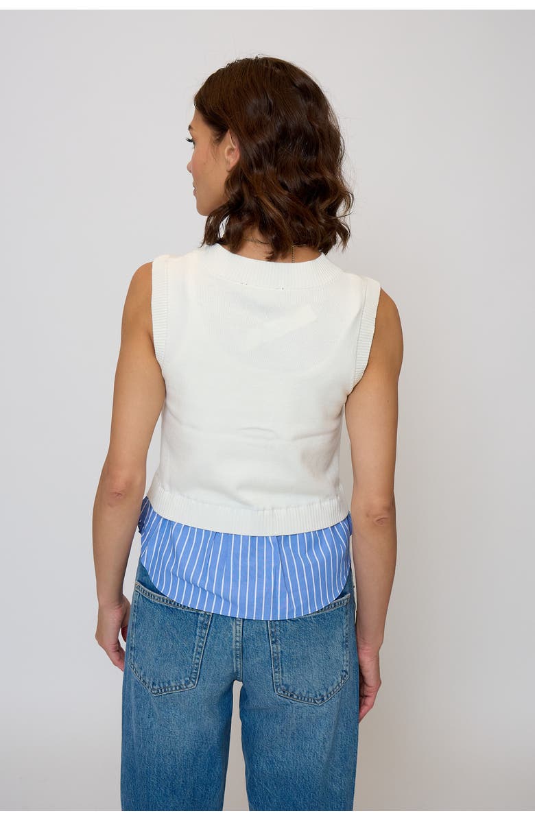 Central Park West Kira Twofer Button Up Tank, Alternate, color, Blue Stripe